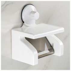 Держатель для туалетной бумаги с полкой на вакуумной присоске 18х11,5х20,3 см 4298312 Сима ленд