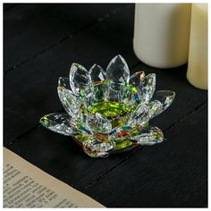 Подсвечник стекло "Лотос радужный" диам 11,5 см 3739172 Сима ленд