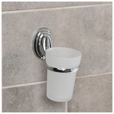 Держатель для зубных щеток Accoona A11103, настенный, 1 стакан, стекло, хром 1179845