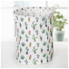 Корзина для белья "Кактусы" 45х35х35 см 4093115 Сима ленд