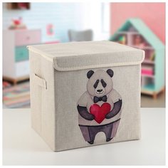 Короб для хранения 30х30х28,5 см "Влюбленная панда" 4585626 Сима ленд