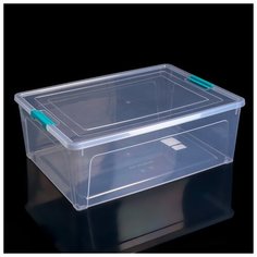 Контейнер для хранения "Smart Box" 11,7л, цвет прозарачно-бирюзовый 4650028 Алеана