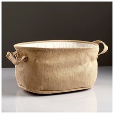 Корзина для хранения, с ручками, складная, 43×30×20 см, джут 4427899 Сима ленд