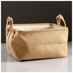 Корзина для хранения, с ручками, складная, 34×28×20 см, джут 4427901 Сима ленд