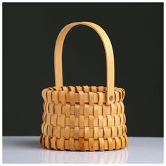 Корзина плетеная, ротанг, 17х12,5/26 см, 1 шт., натуральный 5429615 Сима ленд