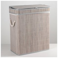 Корзина для белья "Кантри" 46х26х55 см, серый 4333604 Сима ленд