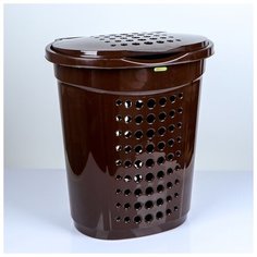 Корзина для белья 60л., цвет темно-коричневый 4518146 Алеана