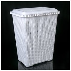Корзина д/белья "Вязаное плетение" 25л, цвет белый 4177982 Alternativa