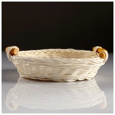 Корзина с ручками, 13/19×4,5 см, ротанг 4427965 Сима ленд