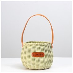 Корзина плетеная (ротанг), 15,5х15,5 см, 1 шт., светло-зелёный 5697714 Сима ленд