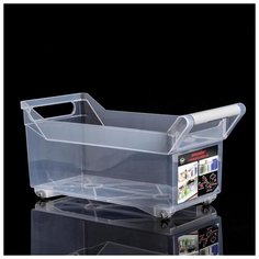 Органайзер с ручкой на колесах 7л, прозрачный 5985380 Idea (М Пластика)