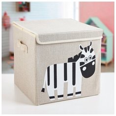 Короб для хранения с крышкой 30х30х28,5 см "Зебра" 3692720 Сима ленд
