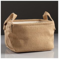 Корзина для хранения, с ручками, складная, 26×21×16 см, джут 4427902 Сима ленд