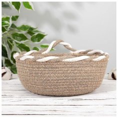 Корзина для хранения плетеная "Визави" 32х30х11 см 5075264 Доляна