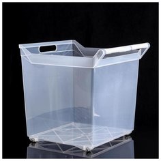 Органайзер с ручкой на колесах 35,5л, прозрачный 5985383 Idea (М Пластика)