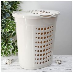 Корзина для белья 60 л, цвет белая роза 5232098 Алеана