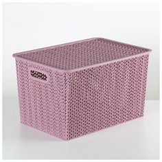 Корзина с крышкой 14 л "Вязь", цвет пепел розы 4475313 Violet