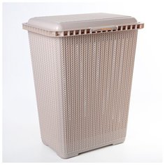 Корзина д/белья "Вязаное плетение" 25л,цвет бежевый 4177981 Alternativa