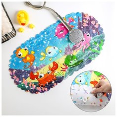 SPA-коврик для ванны 35х68 см "Яркие рыбы" галька 4280843 Доляна