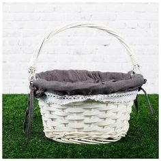 Корзина плетеная (ива), D22xH12 см, 1 шт. белый 1194245 Сима ленд