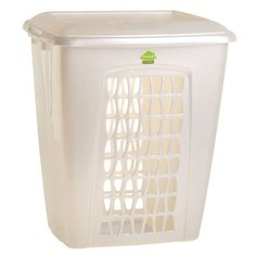 Корзина для белья прямоугольная с крышкой 45 л, 43х32х48 см "Молетта", цвет перламутрово-белый 115 Martika