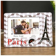 Фоторамка металл 10х15 см "Дождливый Париж" 15х21х0,5 см 4285188 Сима ленд