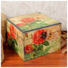 Шкатулка дерево лак "Любовь в письмах" 16,5х16,5х12 см 2273913 Сима ленд