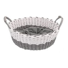 Лежак для собак и кошек Trixie Nabou хлопок ткань серый/белый 55 см (1 шт)