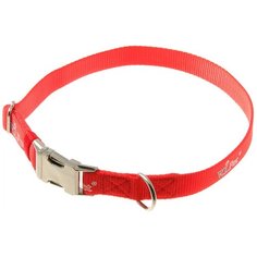 Ошейник для собак регулируемый красный нейлон/металл 35 – 56 см/20 мм V.I.Pet (1 шт) Zoo One