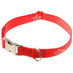 Ошейник для собак регулируемый красный нейлон/металл 42 – 70 см/25 мм V.I.Pet (1 шт) Zoo One