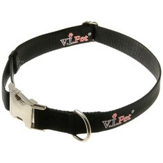 Ошейник для собак регулируемый черный нейлон/металл 42 – 70 см/25 мм V.I.Pet (1 шт) Zoo One