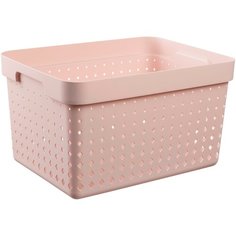 Корзина для хранения Plast Team коллекция SEOUL, с ручками, 16,5л, цвет пудровый, Размер 357х268х209