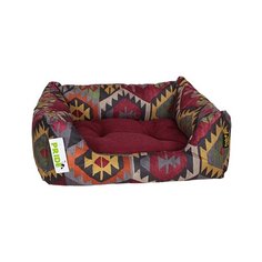 PRIDE лежак прямоугольный с высоким бортиком Мехико бордо 60 х 50 см (1 шт)