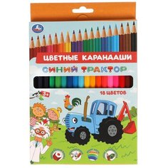 Цветные карандаши Умка "Синий Трактор" 18 цветов, шестигранные