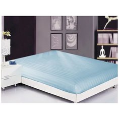 PRC-R-32 Простынь страйп-сатин на резинке Голубой PRC-R-32-361 Valtery