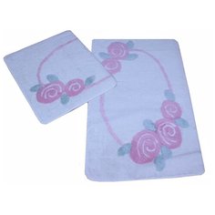 Коврик для ванной DO&CO (60Х100 см/50x60 см) ROSELIN розовый