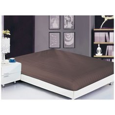 PRC-R-47 Простынь страйп-сатин на резинке Коричневый PRC-R-47-361 Valtery