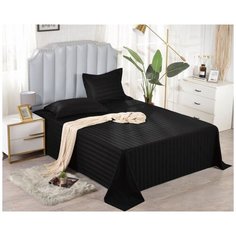 PRST-54 Простынь страйп-сатин черный PRST-54-634 Valtery