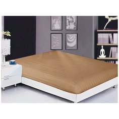 PRC-R-28 Простынь страйп-сатин на резинке Коричневый PRC-R-28-360 Valtery