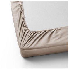 Простынь сатин "DO&CO"на резинке с Наволочки 160х200+30см 50x70 LOFT капучино