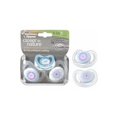 Tommee tippee Пустышки силиконовые C-Air от 0 до 3 мес, 2 шт (белая с цветочком)