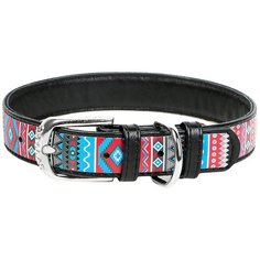Ошейник кожаный для собак Этно черный 25 мм 38 – 49 см Collar WauDog этно/черный