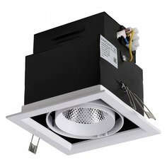 Встраиваемый светильник Favourite, 1х12W, черно-белый, размеры (мм)-140х140х105, 4000К