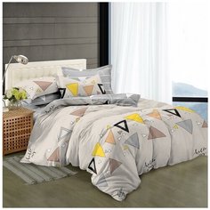 Постельное белье Mercury Home Треугольник беж Евро Макси Поплин