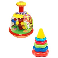 Набор развивающий: Юла "Юлька" + Пирамида детская малая БИПЛАНТ