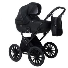 Коляска PORTO Classic 14" (Indigo) (Po 08 (черная кожа+черный узор))