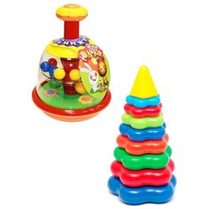 Набор развивающий: Юла "Юлька" + Пирамида детская большая БИПЛАНТ