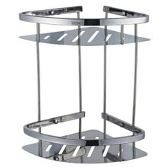 Potato Полка для ванной комнаты двухярусная угловая, хром