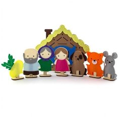 Пальчиковый театр Сказка Репка (герои+домик) Фетров