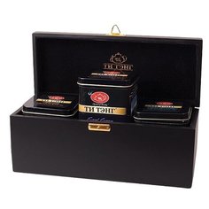 Tea Tang Черный чай ТИ ТЭНГ набор металлические банки в деревянной шкатулке , 3 вида по 100 г